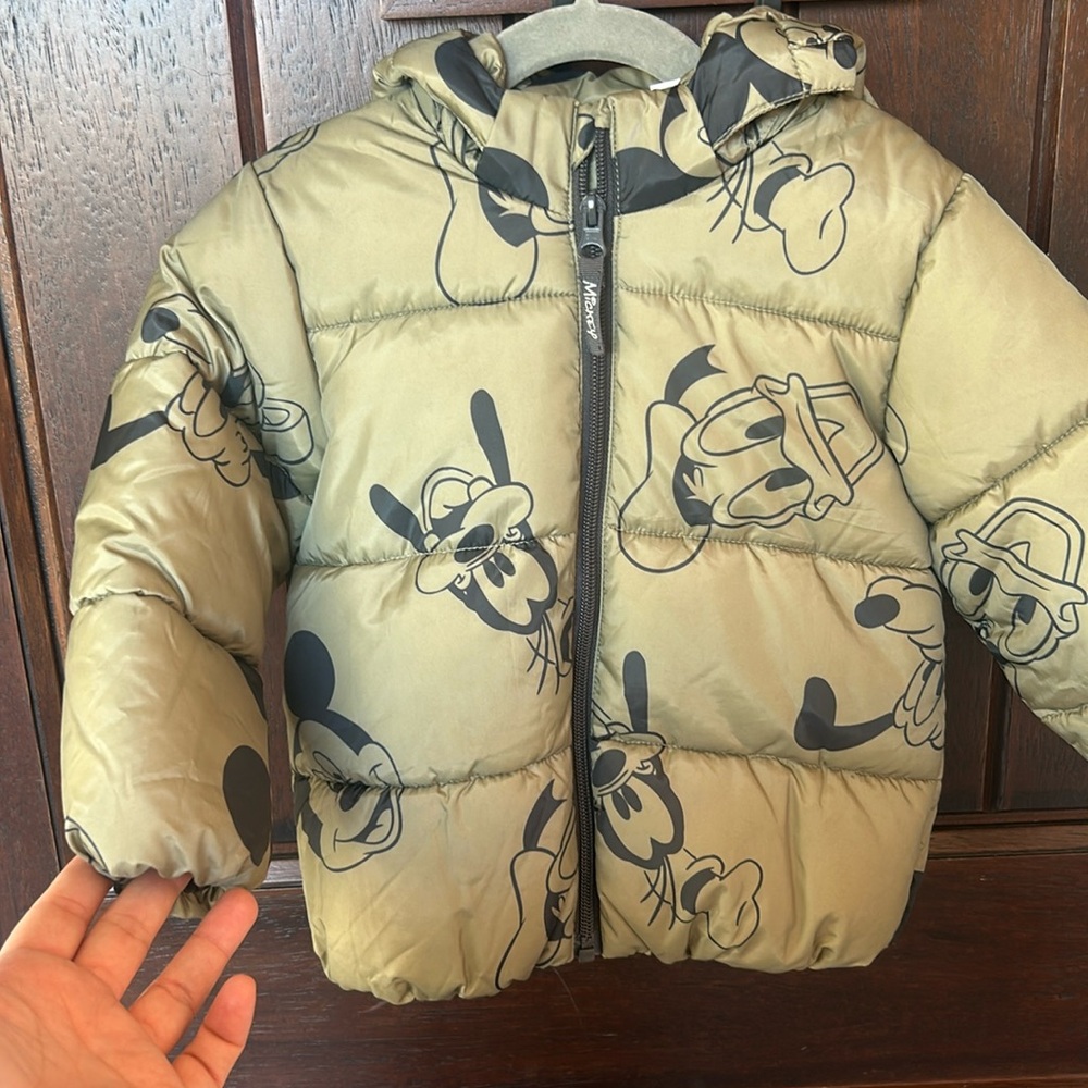 H & M olive green disney puffer jacket